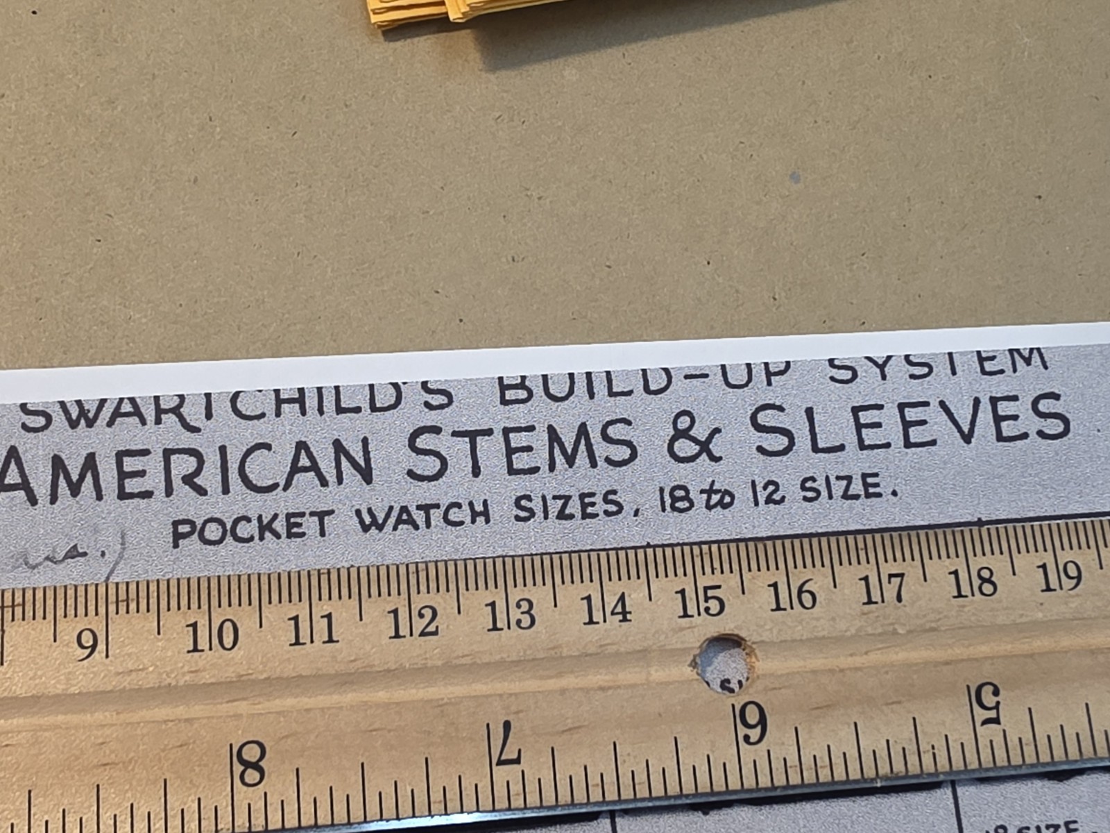 Vintage NOS Swartchild American Pocket Watch Tap 1 18s Square Stem Parts Spares
