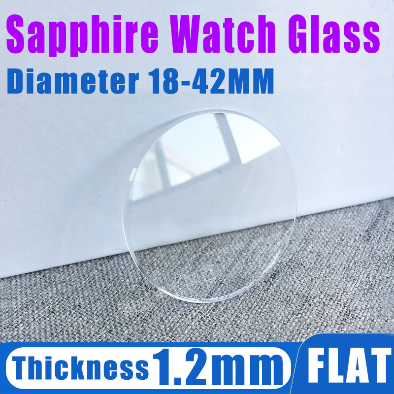 1.2mm Sapphire Glass Watch Crystal 18-42mm Flat Round Mirror Lens Mineral Glass