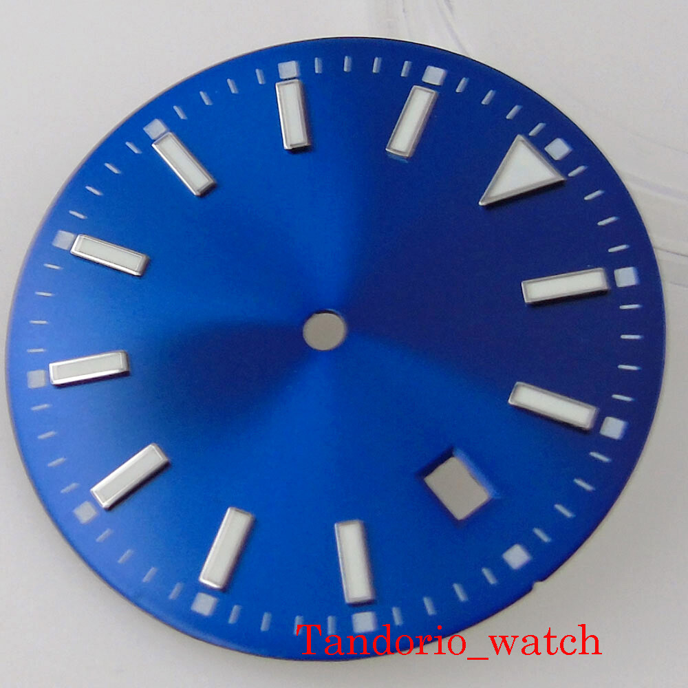 33.5mm Black Blue Green Watch Dial Face for NH35A Automatic Movement Date