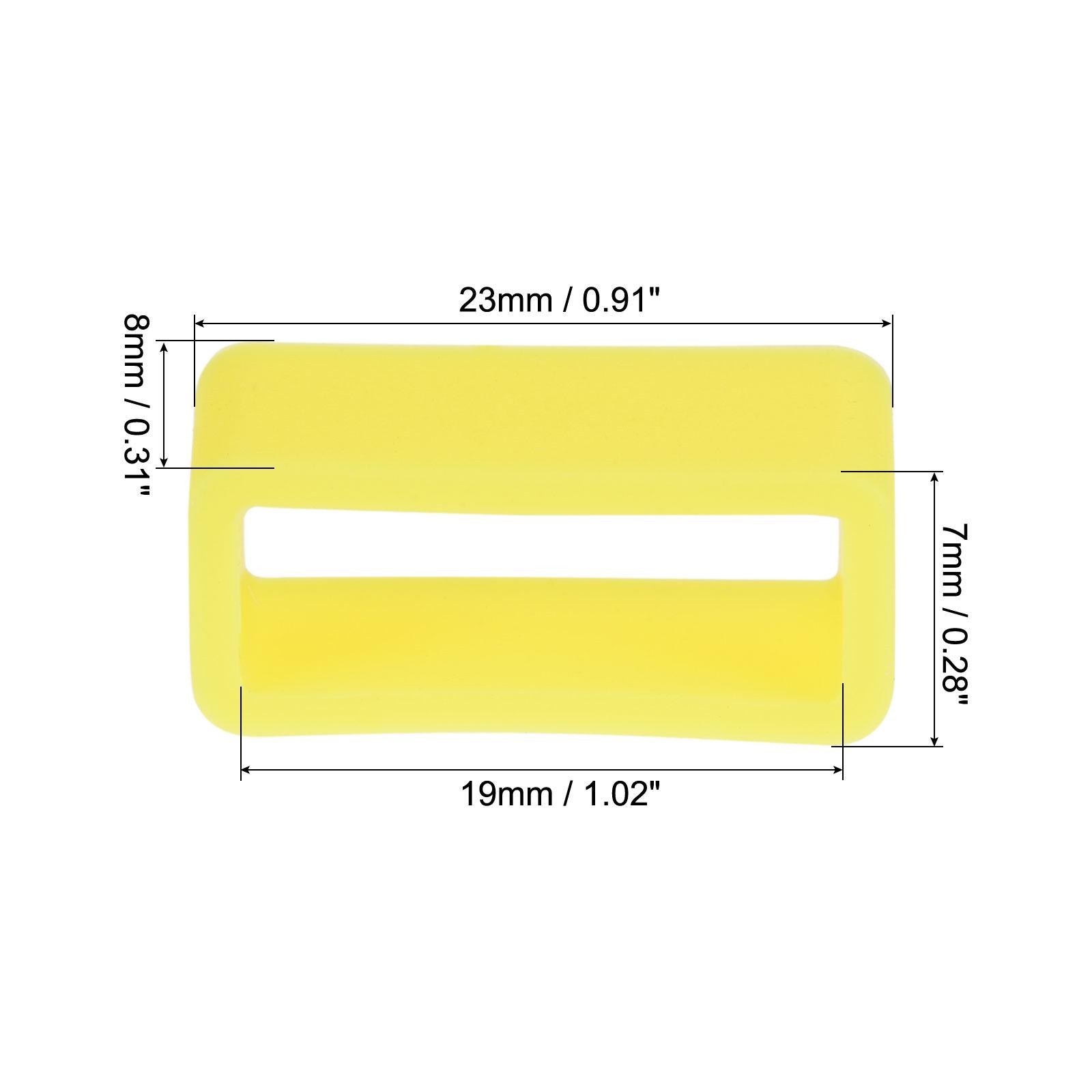 Watch Band Strap Loops Silicone for 19mm Width Watch Band, Yellow 4 Pcs