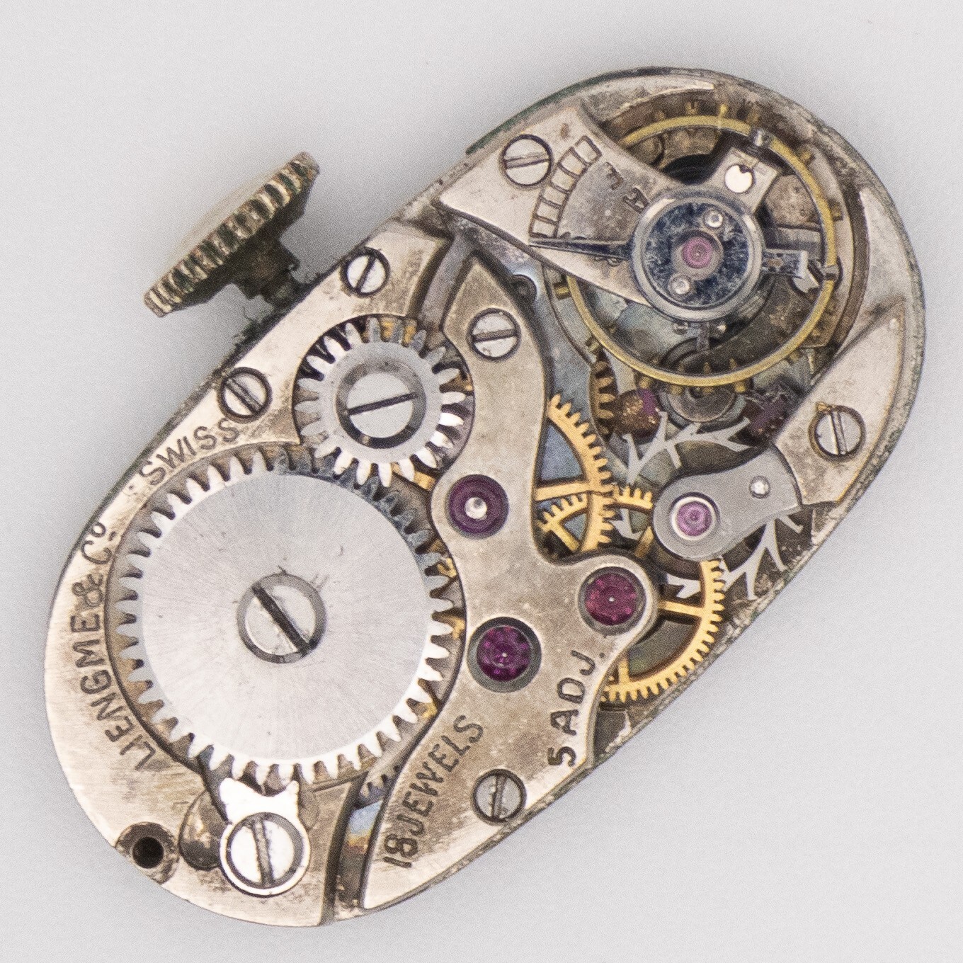 Vintage Liengme & Co. 23.5 x 12.5 x 4.4 mm 18-Jewel 5-Adj Wristwatch Movement
