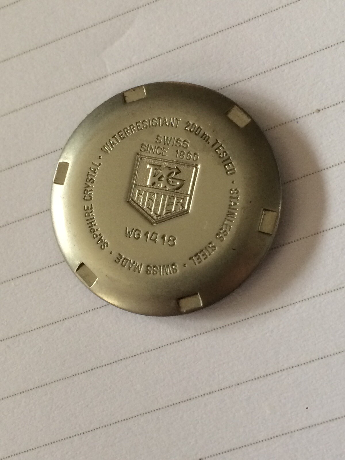 TAG HEUER, case back, NOS Ref. WG1418, f58