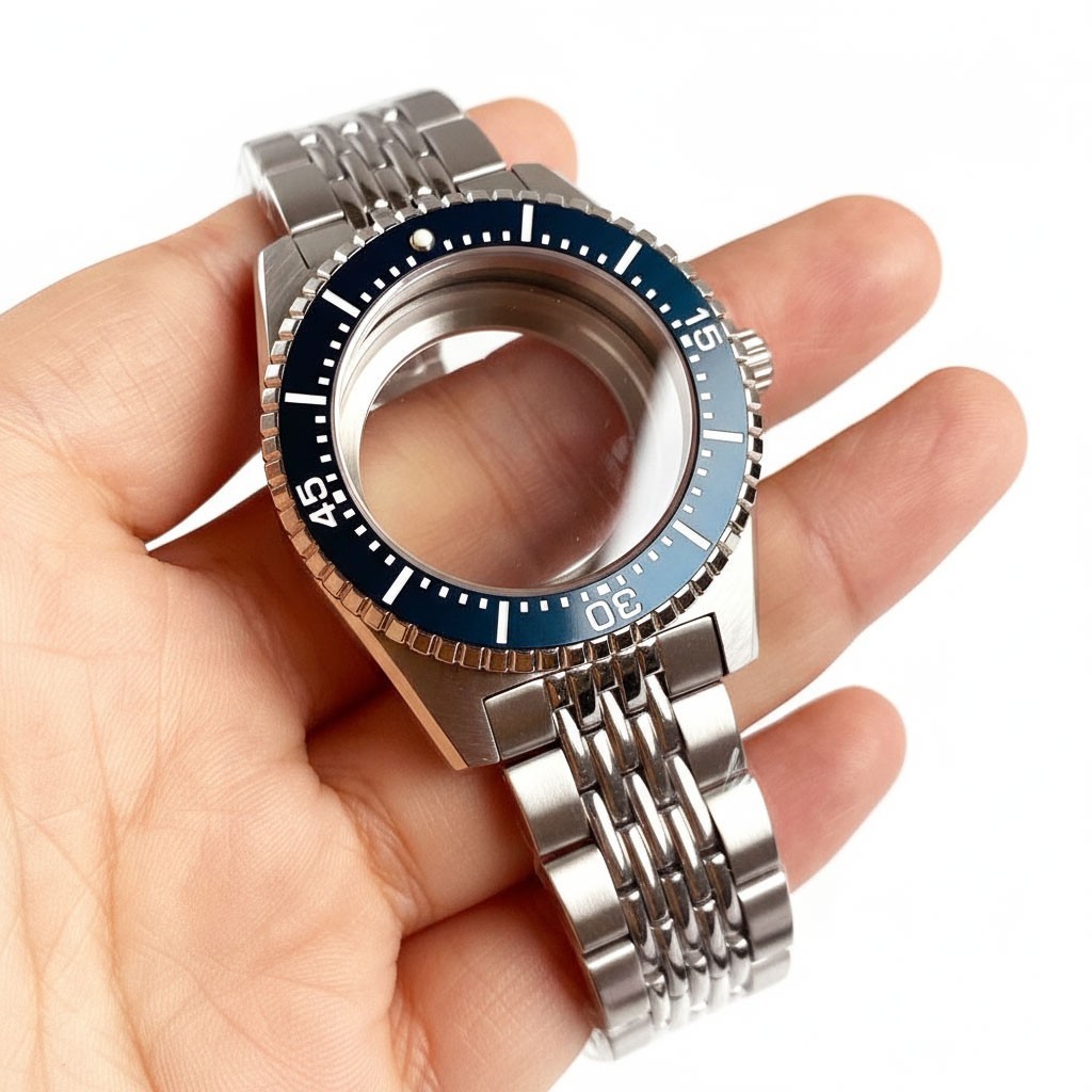 40mm Stainless Steel Watch Case 20ATM Sapphire For Seiko NH35 NH36 ETA2824 Move