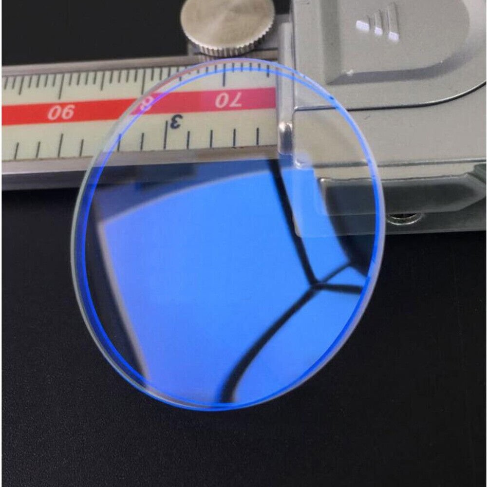 1.2-2.5mm Thick Blue Coated Double Domed Mineral Glass Watch Crystal 26-42.5mm