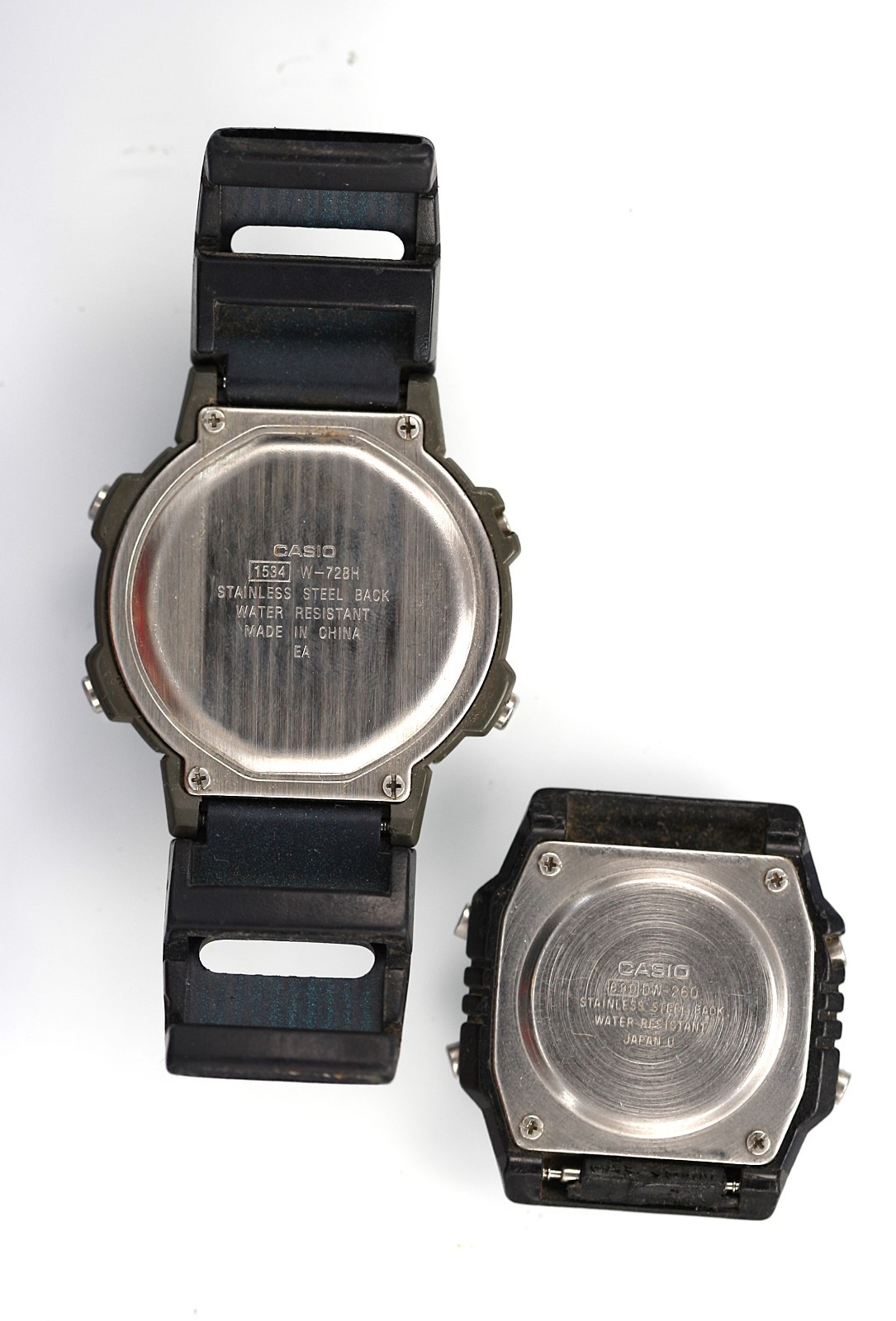 Casio Watch Men W-728H Plastic Stainless St 100m DW-260 Batt Quartz NON-WORKING