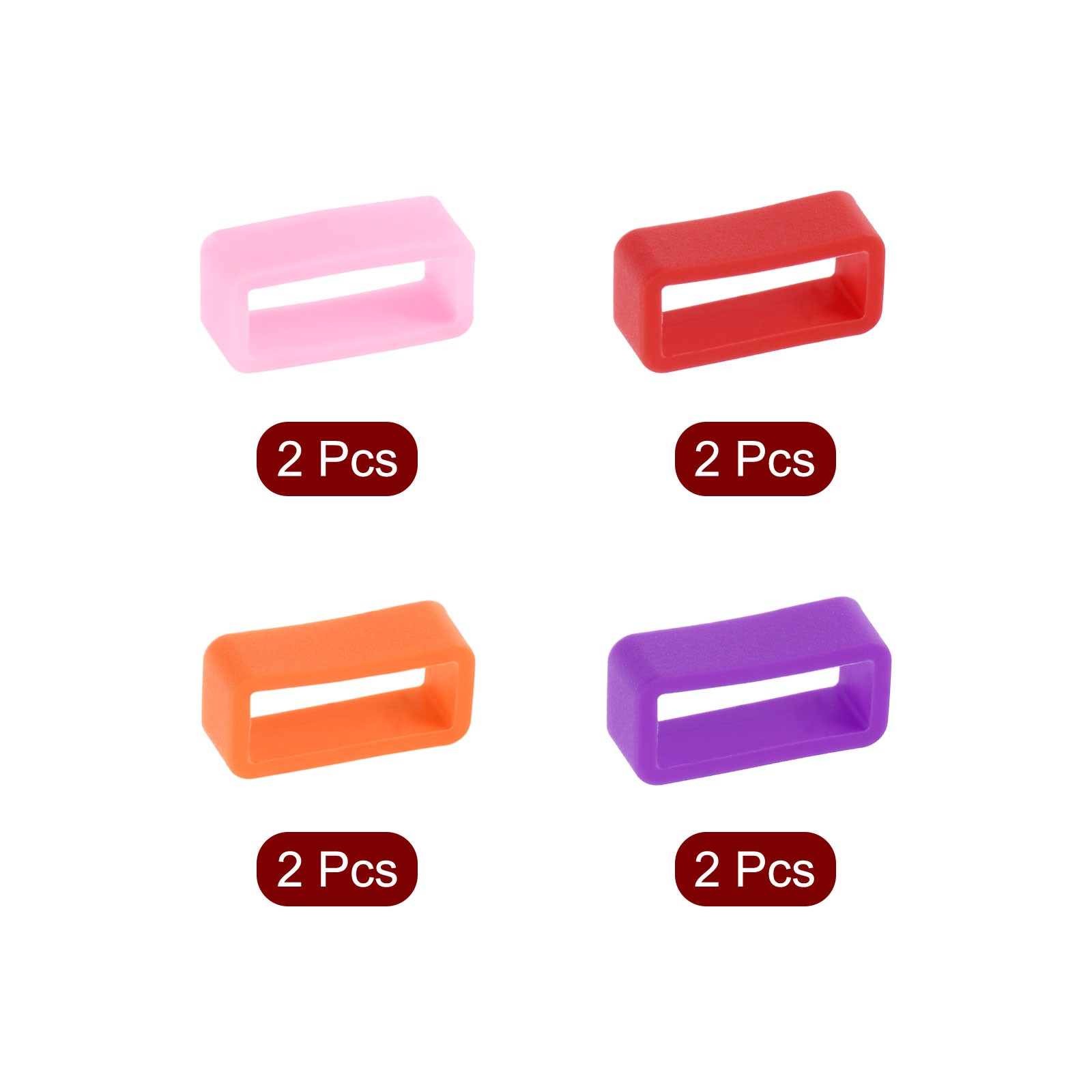 Watch Band Strap, Rubber Watch Loop for 16mm Width Watch Band 4 Color 8 Pcs