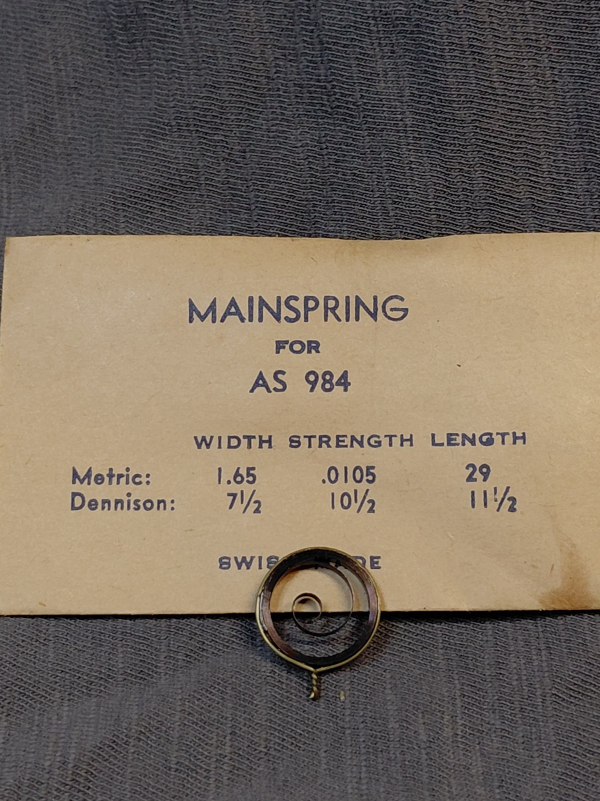 Vintage Mainspring – Options to Choose Assorted Models & Brands