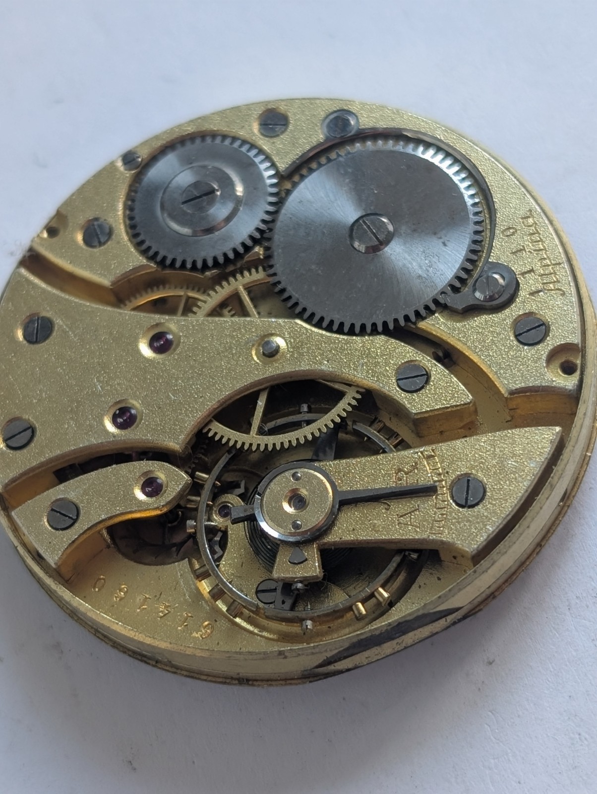 Vintage Alpina 1110 Pocket Watch Movement (Runs But Untested)