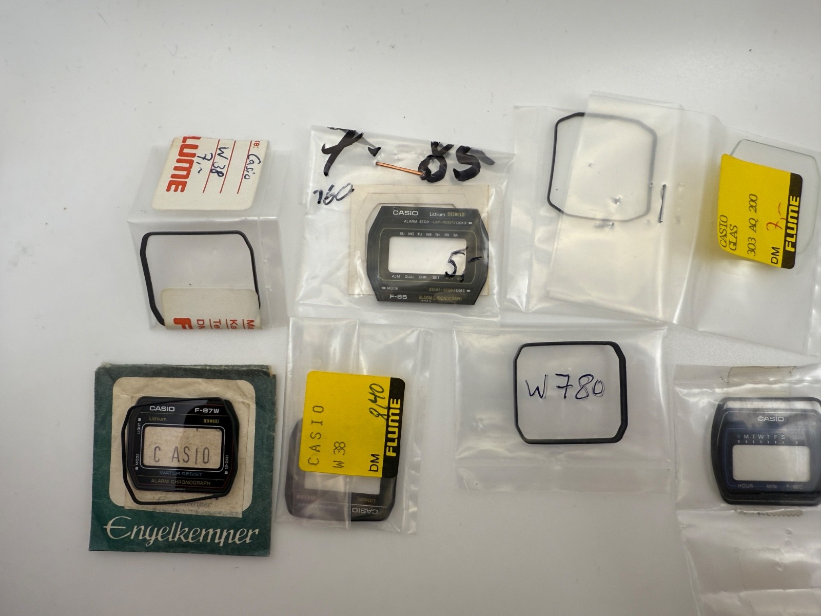 NOS Casio Watch Plexi Glass / Plastic Crystal and Gasket Lot