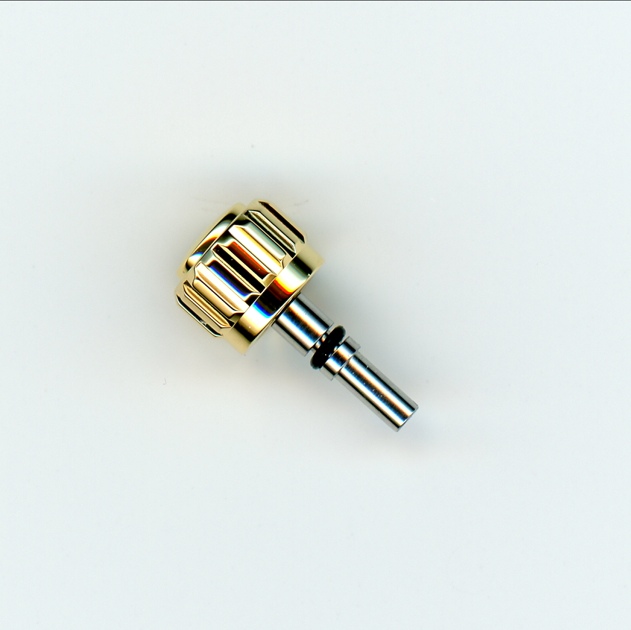 Breitling 6.0 mm dia. Factory Screw Down Pusher shiny yellow gold in color