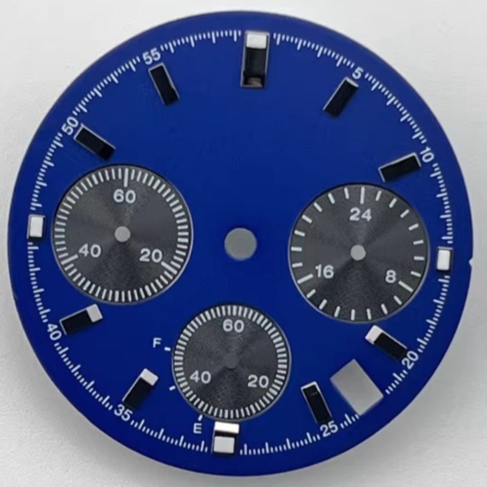 Green Lume 29.5mm No Logo Blue Watch Dial Fit for VK63 Movement