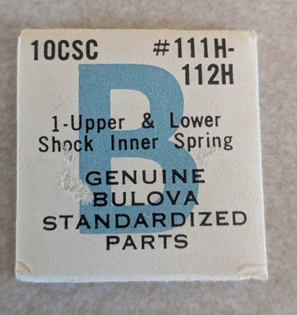 NEW Bulova Cal. 10CSC Upper & Lower Shock Inner Spring Part# 111H 112H