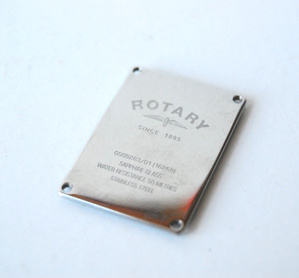 1 X ROTARY CAMBRIDGE GS05283/01 (16268) STAINLESS STEEL WRIST WATCH CASE BACK