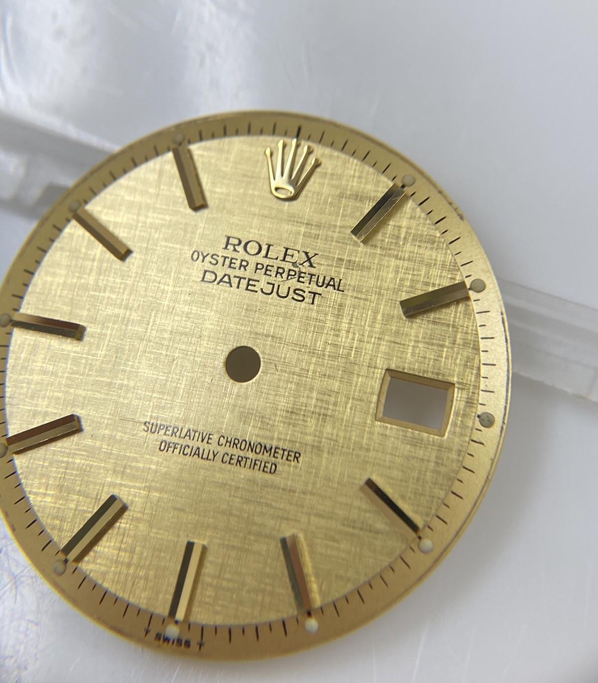 Original Rolex 36mm Datejust 1601 1603 Cal. 1565 Champagne Gold Linen Dial