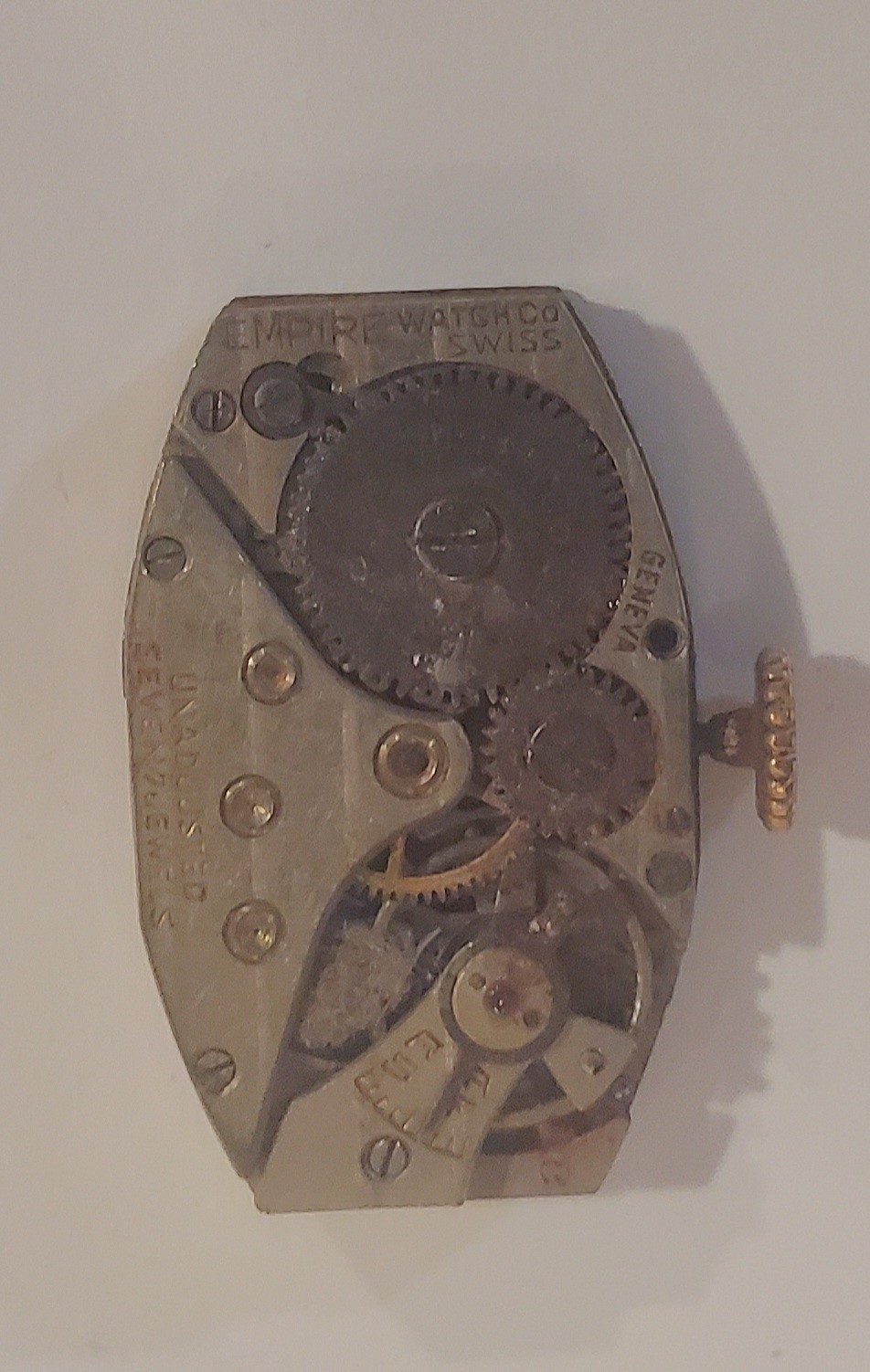 Empire Watch Co Swiss Mechanical Watch Movement 7 Jewels Parts Or Repair