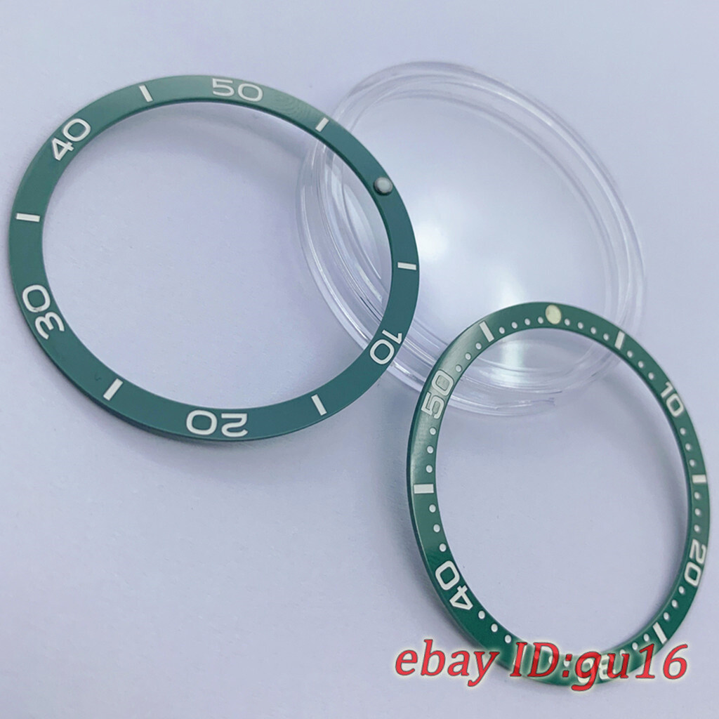 39.6mm Black black green ceramic flat Bezel Insert for 41mm automatic watches