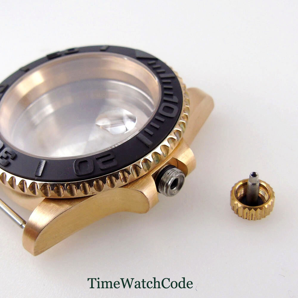 40mm CUSN8 Solid Bronze Diver Watch Case Fit NH35 ETA2824 PT5000 Sapphire Glass