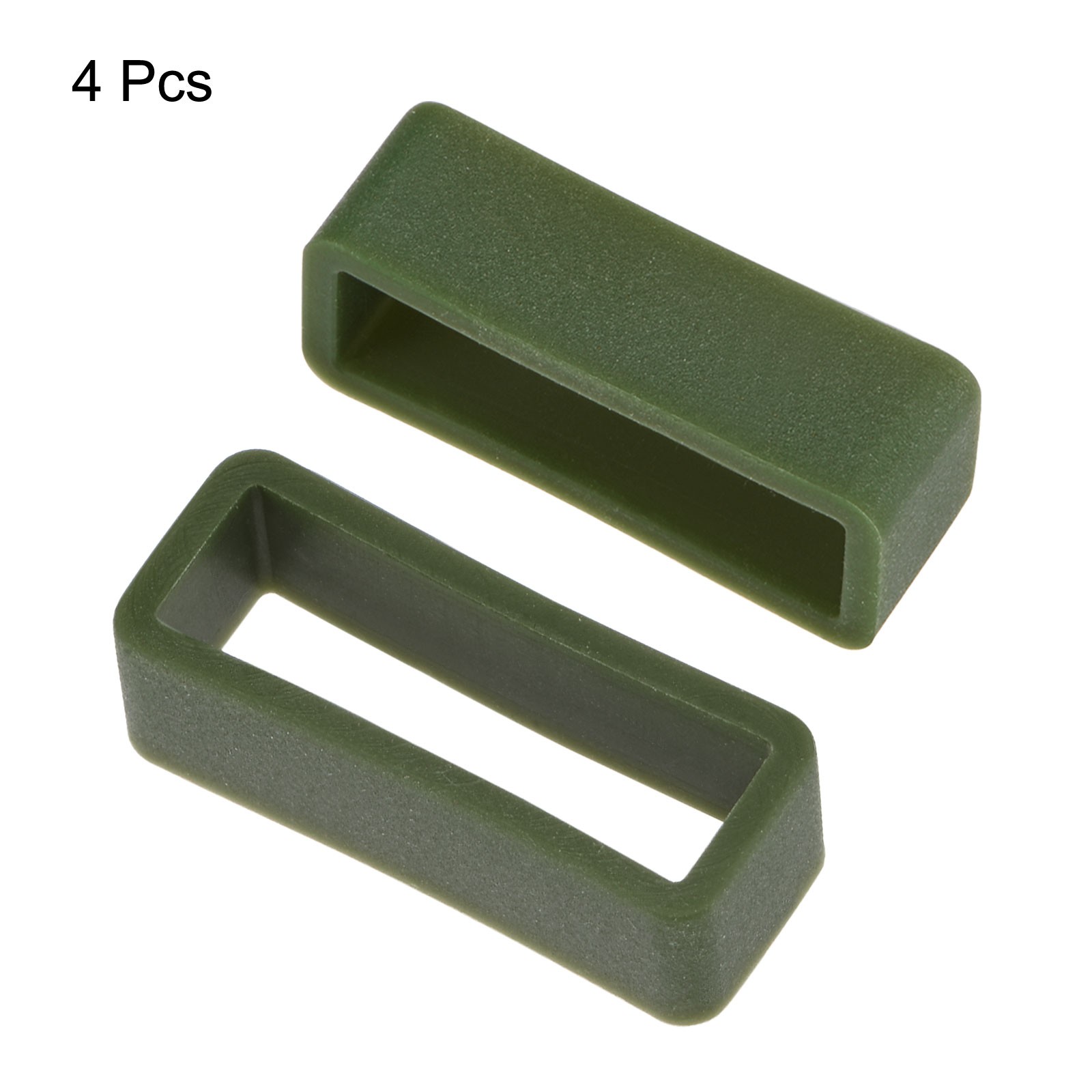 Watch Band Strap Loops Silicone for 22mm Width Watch Band Dark Green 4pack