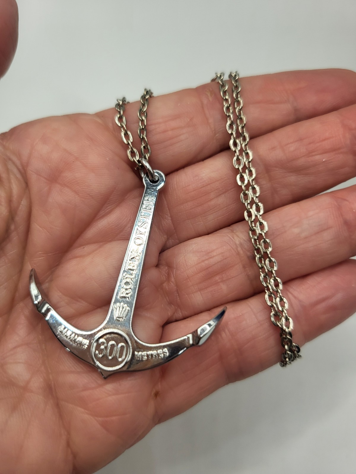 ROLEX Oyster Submariner Anchor Chain Necklace 300 Metres 1000 Ft