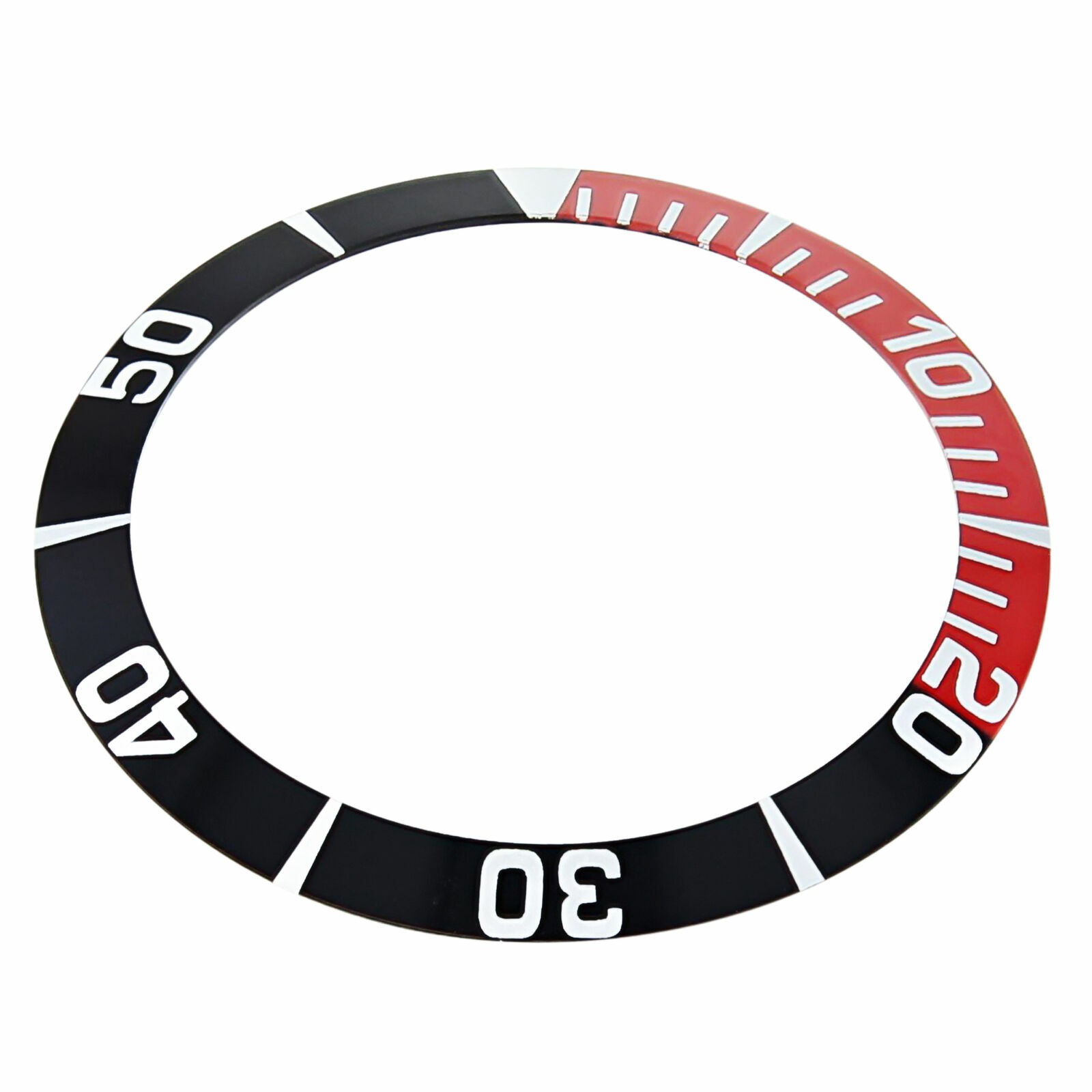 BEZEL INSERT FOR SEIKO 5 SEA URCHIN SNZ15K1, SNZF17 WATCH AUTO DIVER BLACK/RED