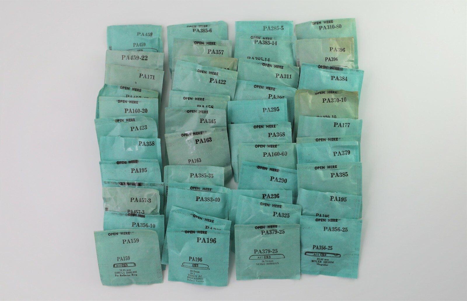 Germanow-Simon (GS) Wrist Watch Crystals- Series PA (#450 to #600)