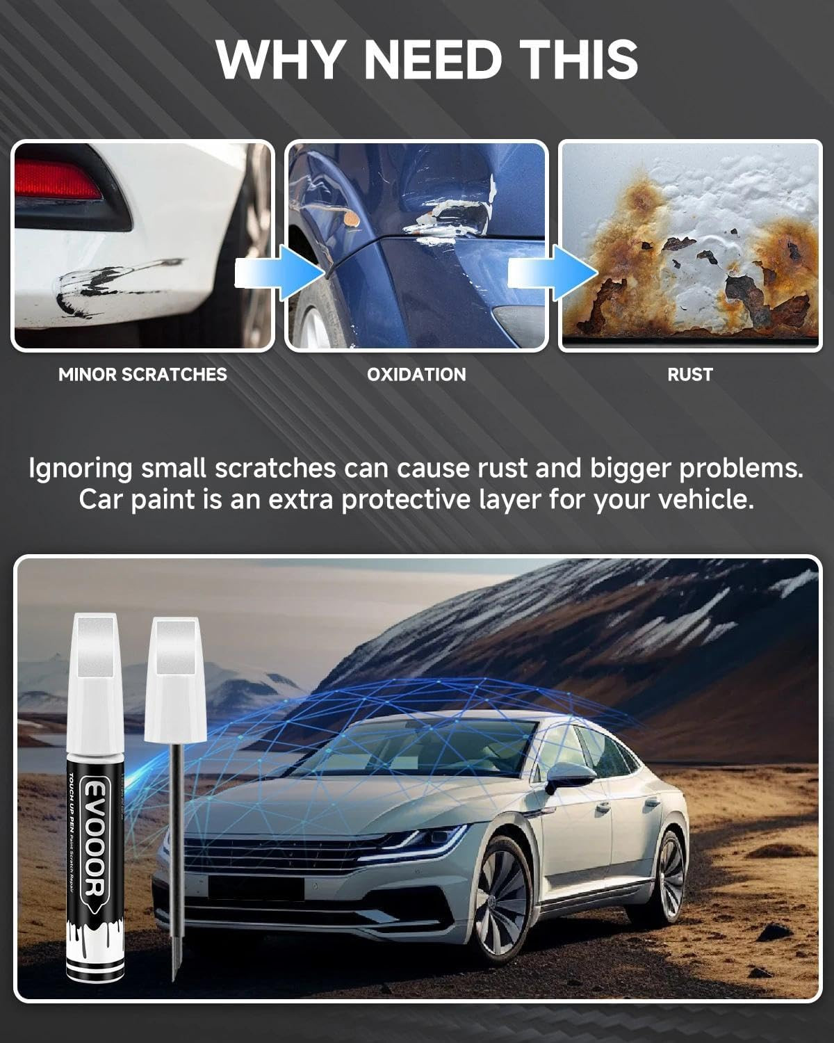 Crystal White Tricoat(G1W/Wa140X) Touch up Paint Compatible with Cadillac Exact