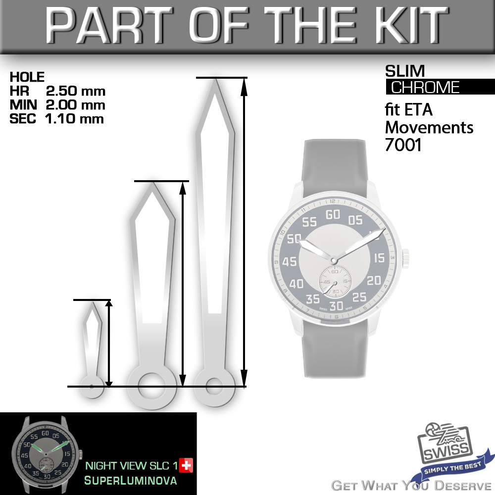 DO IT YOURSELF KIT : SLIM CASE 41MM, SPORT BLUE, HANDS, BR, fit ETA 7001