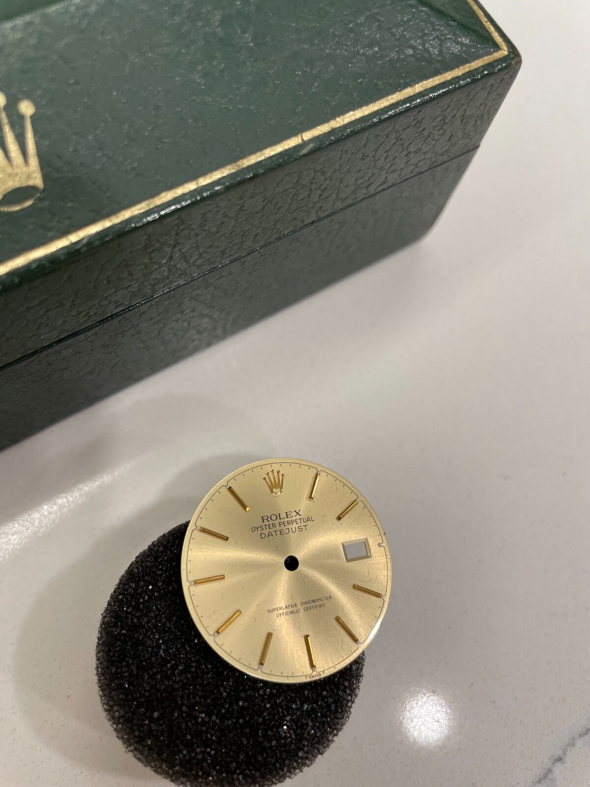 Rolex Datejust Mens 36mm Gold Champagne Jubilee Oyster Stick Dial 16013 16233