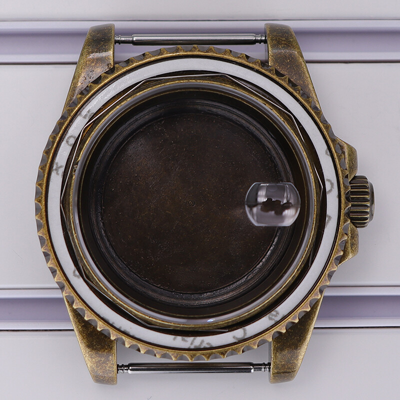 A-level 40mm Retro Bronze Watch Cases Stainless Steel For Seiko nh35 36 Movement