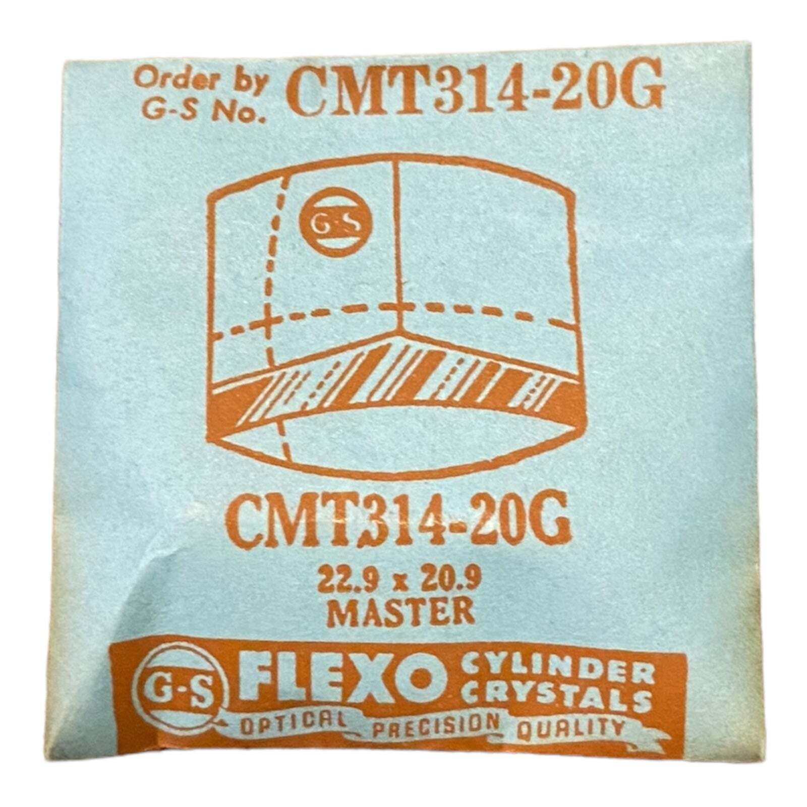 Germanow-Simon Mach (GS) CMT314-20G Watch Crystal 22.9×20.9 NOS Part Master