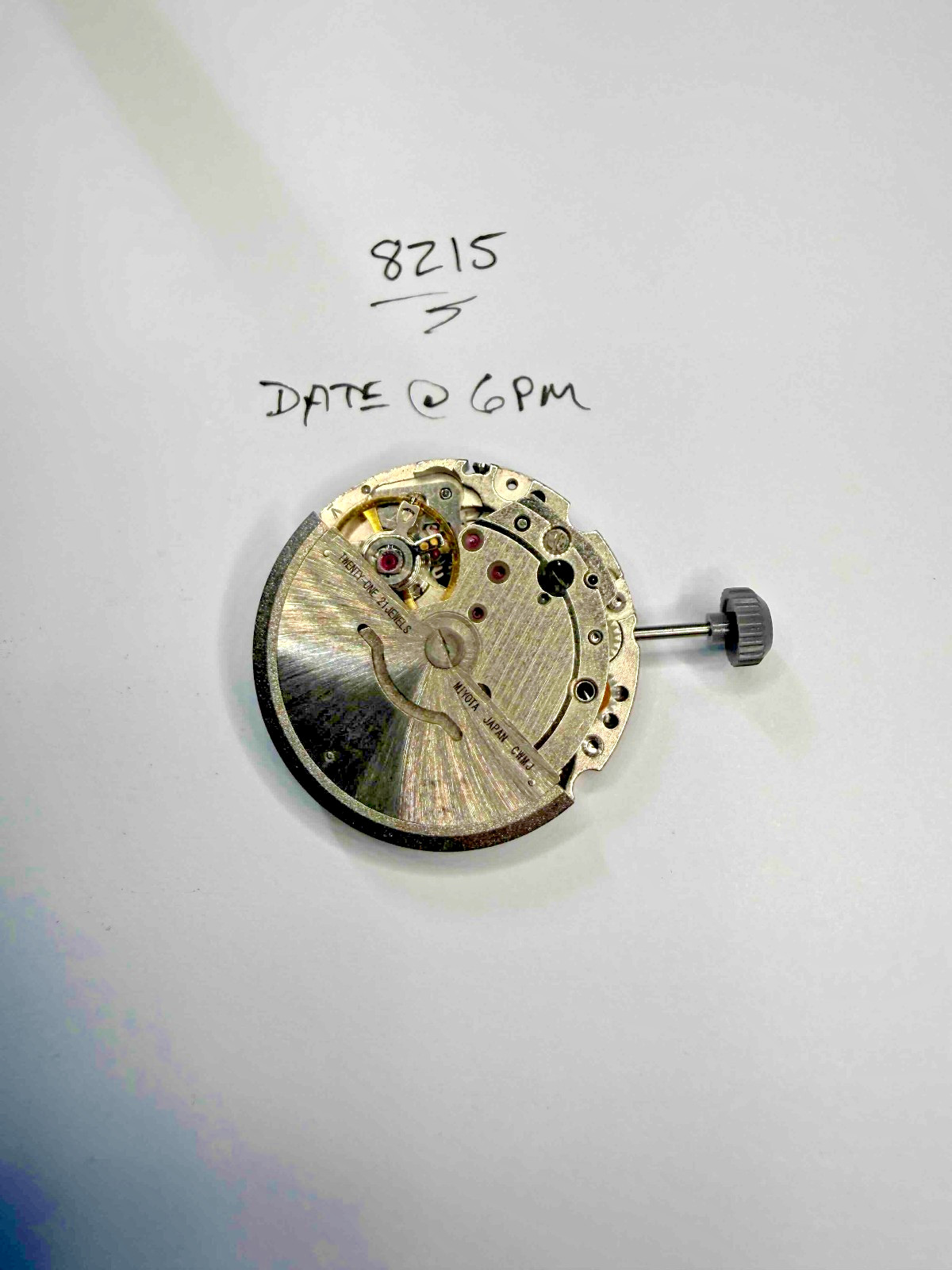 NEW Miyota 8215 Japan Automatic Movement White *Date @ 6pm