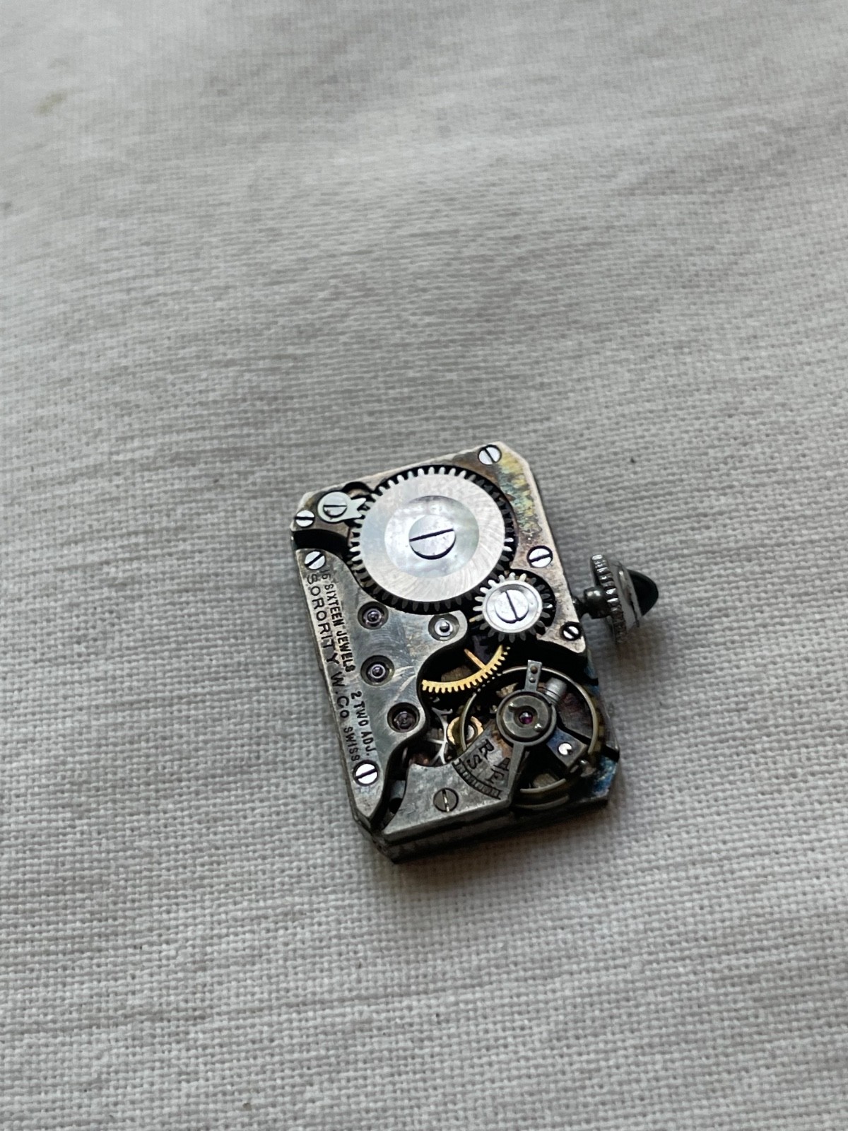 Sorority Swiss ladies art-deco – movement for watch RUNS, lot0308