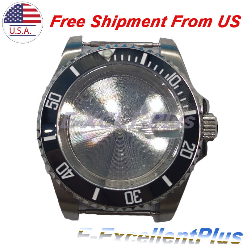 40mm Ceramic Bezel Watch Case Black For NH35 NH36 4R35 4R15 4R36 SKX007 Movement