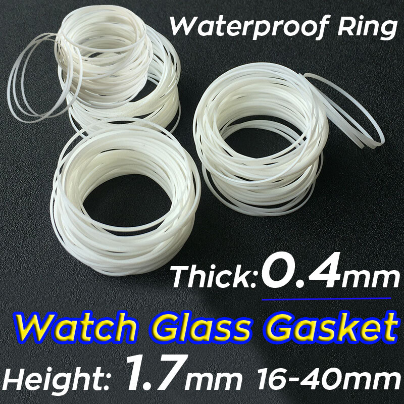 16-40mm White Gasket Front Case Watch Crystal Lens Gasket O-Ring Waterproof Ring