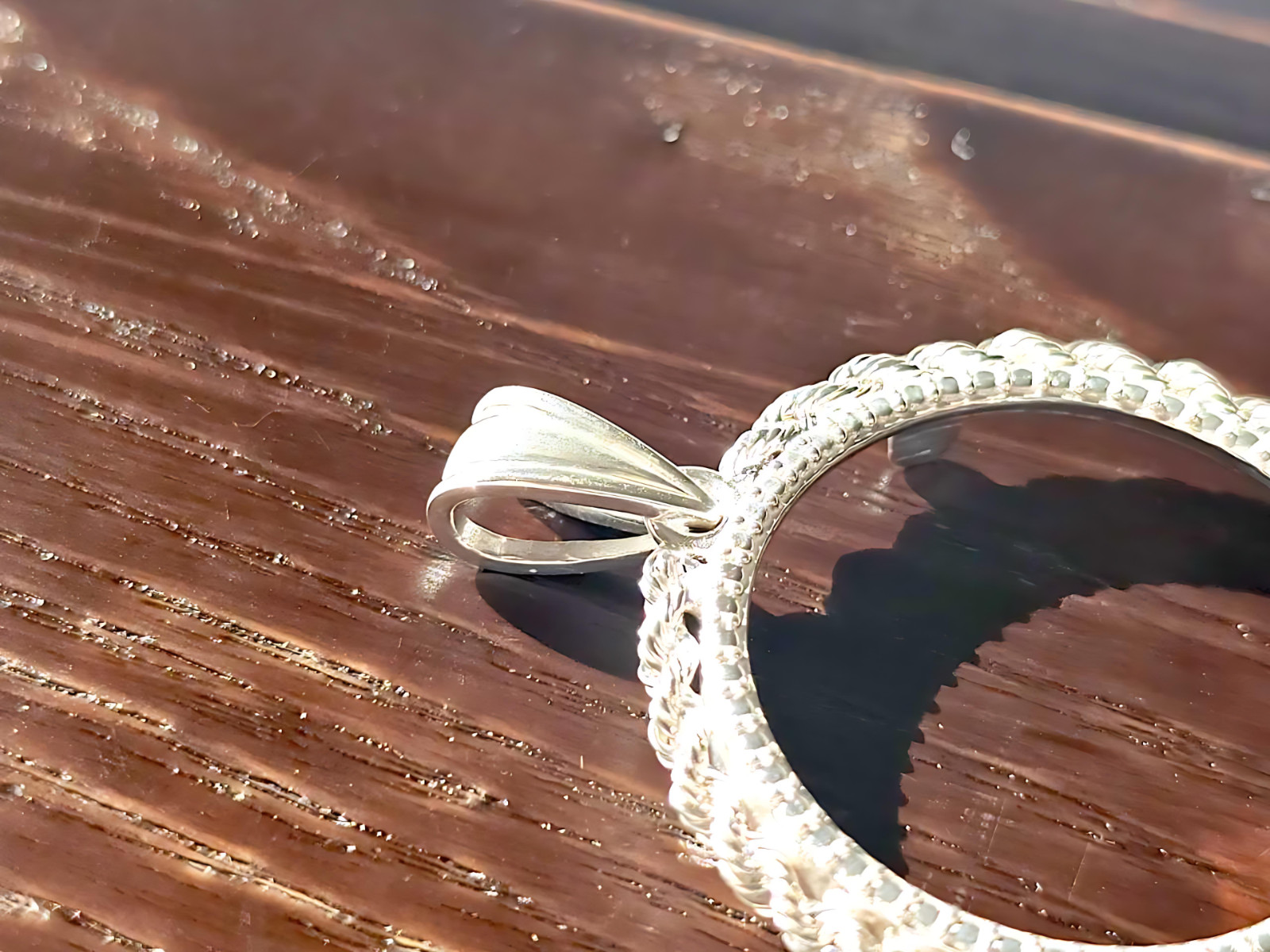 925 Sterling Silver Prong Back Illusion Rope Bezel for 24mm Quarter 25Cent Coins
