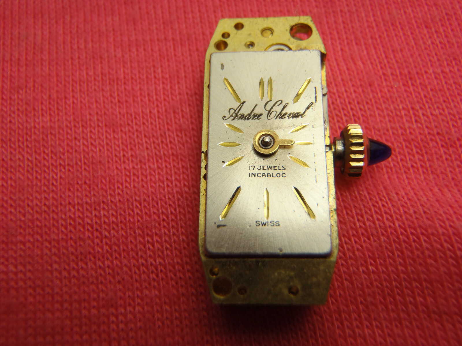Andre Cheval WATCH MOVEMENT 17J WIND-UP 21.4 X 8.9MM SOLD 4 PARTS