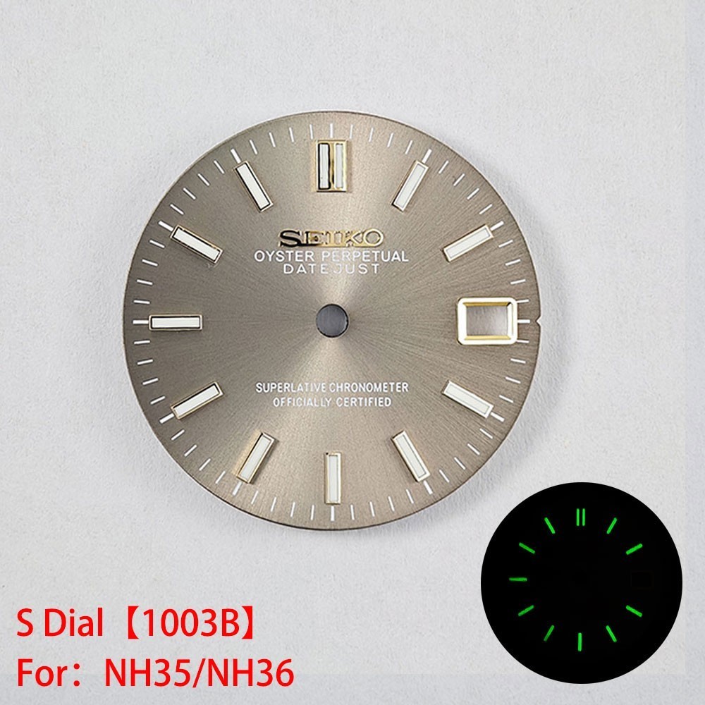 28.5mm Sun pattern Watch Dial Green Luminous For NH35 NH36 Movement Accessories