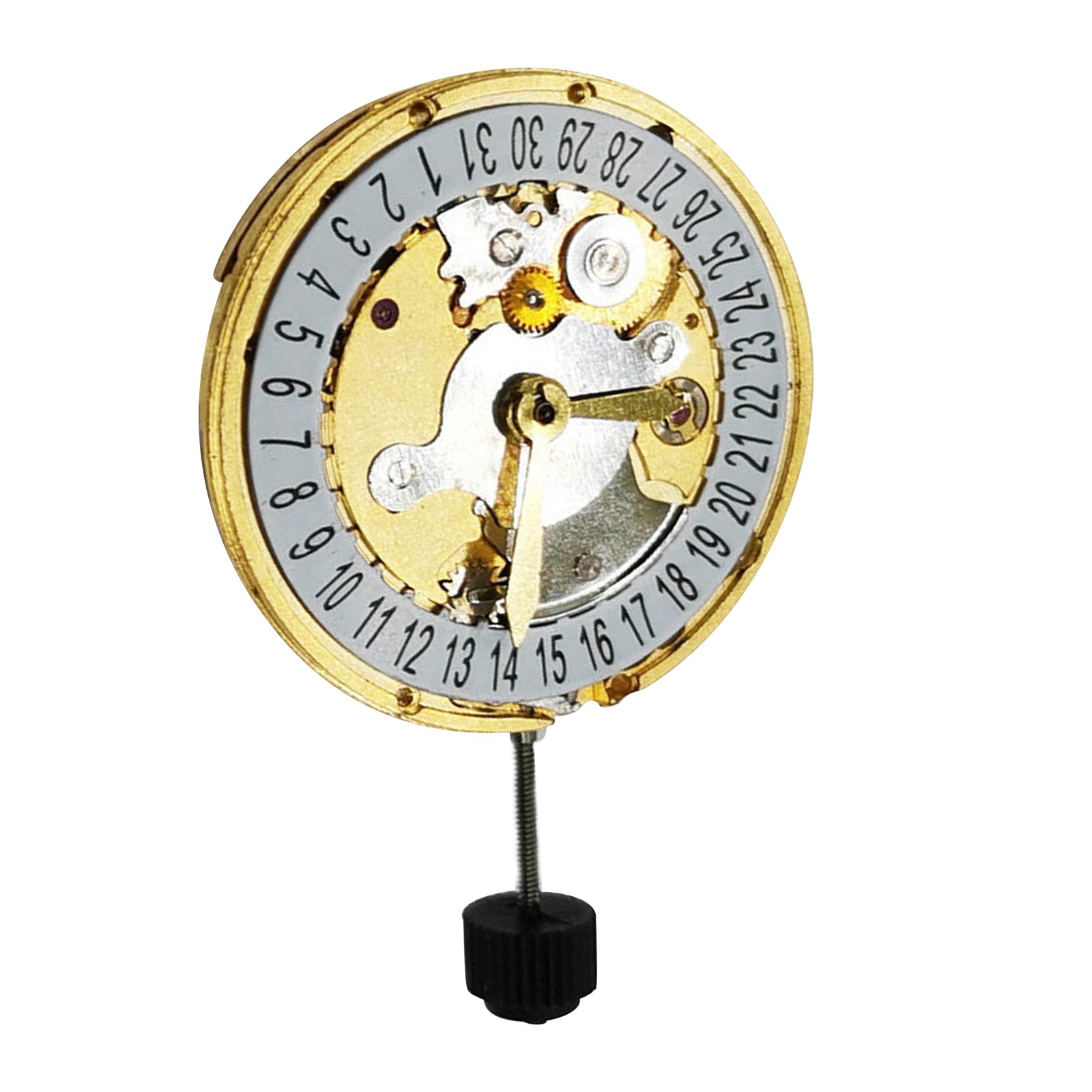 Gold 3 hands Single Calendar Automatic Mechanical Movement Replacement For 2824