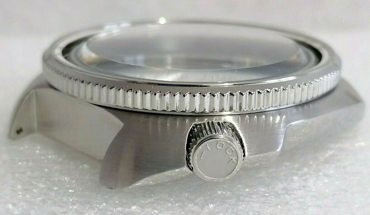 SILVER LOCK CROWN FOR STEELDIVE SEIKO NH35/36 6105 CAPTAIN WILLARD STYLE CASES