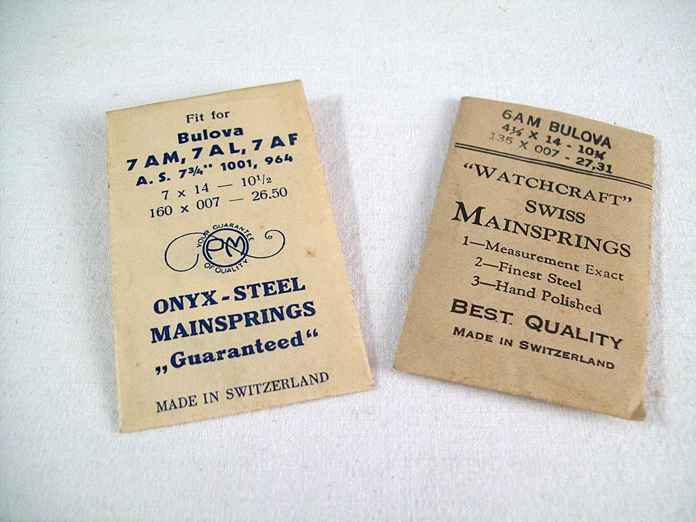 NOS Vintage Bulova Watch Mainsprings – Two – Fit: 6AM, 7AM, 7AL, 7AF, etc.