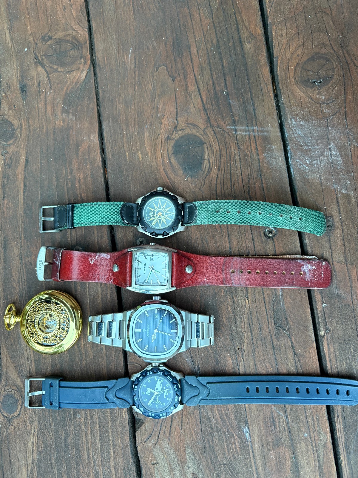 Lot of 4 Men’s Wristwatches and Pocket Watch