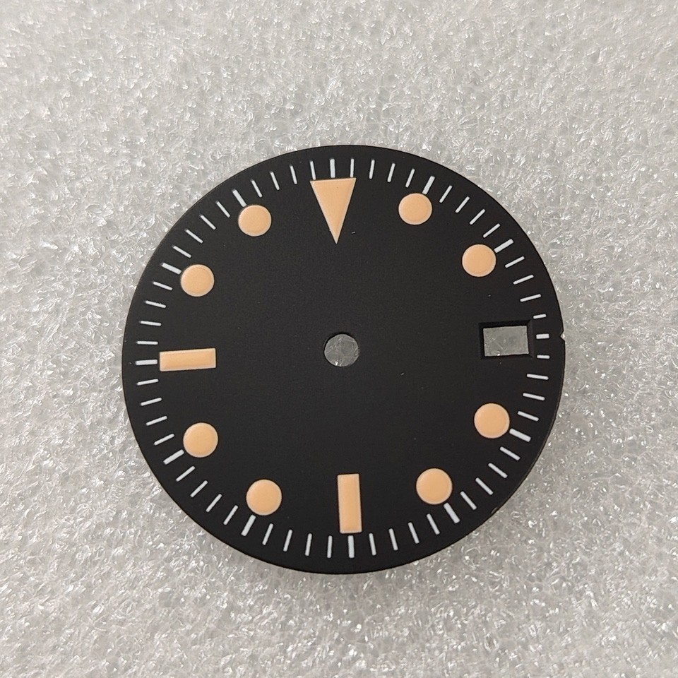 28.5MM Classic Vintage Watch Dial +Hands Set Green Luminous for NH35/36 Movement