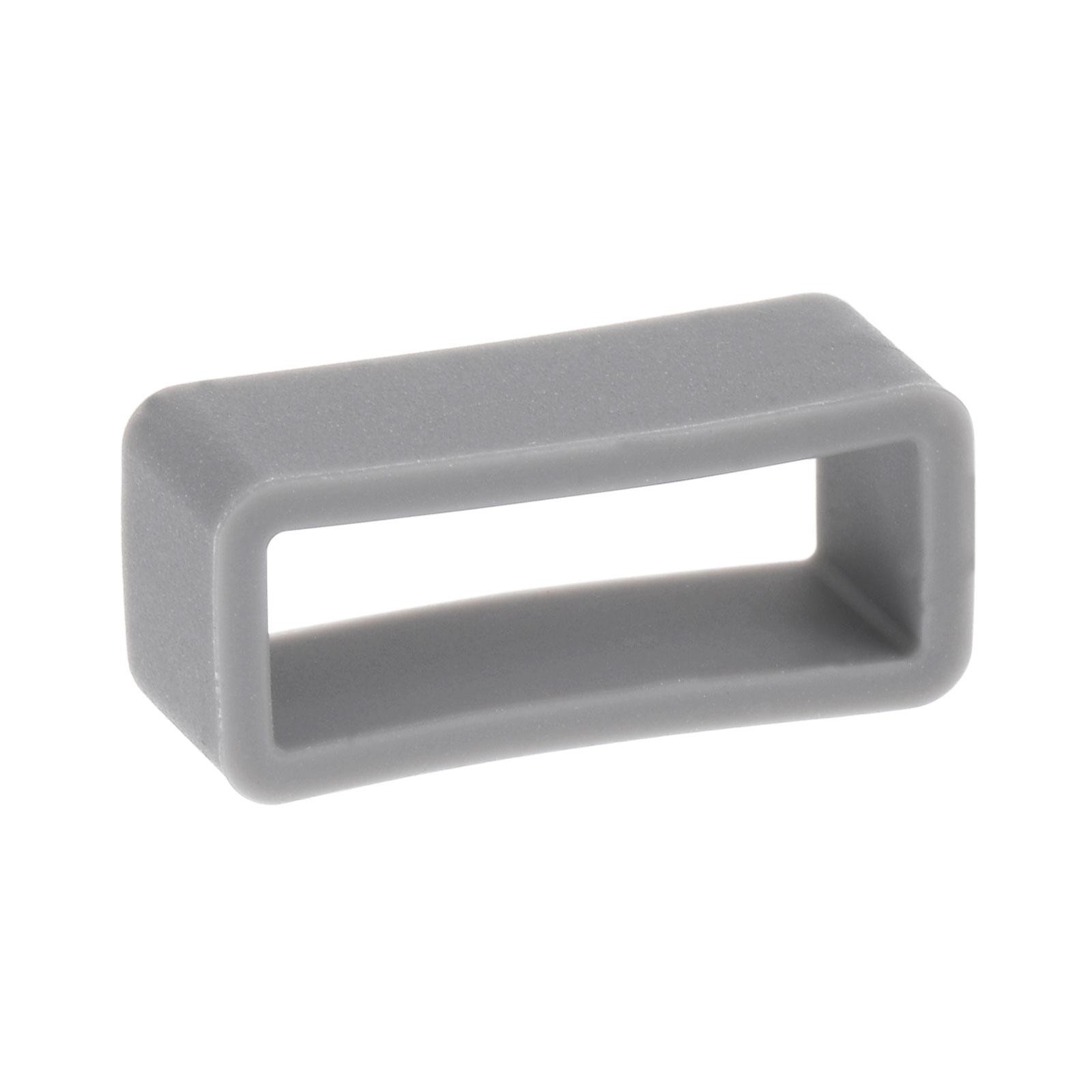 Watch Band Strap Loops Silicone for 19mm Width Watch Band, Deep Gray 4 Pcs