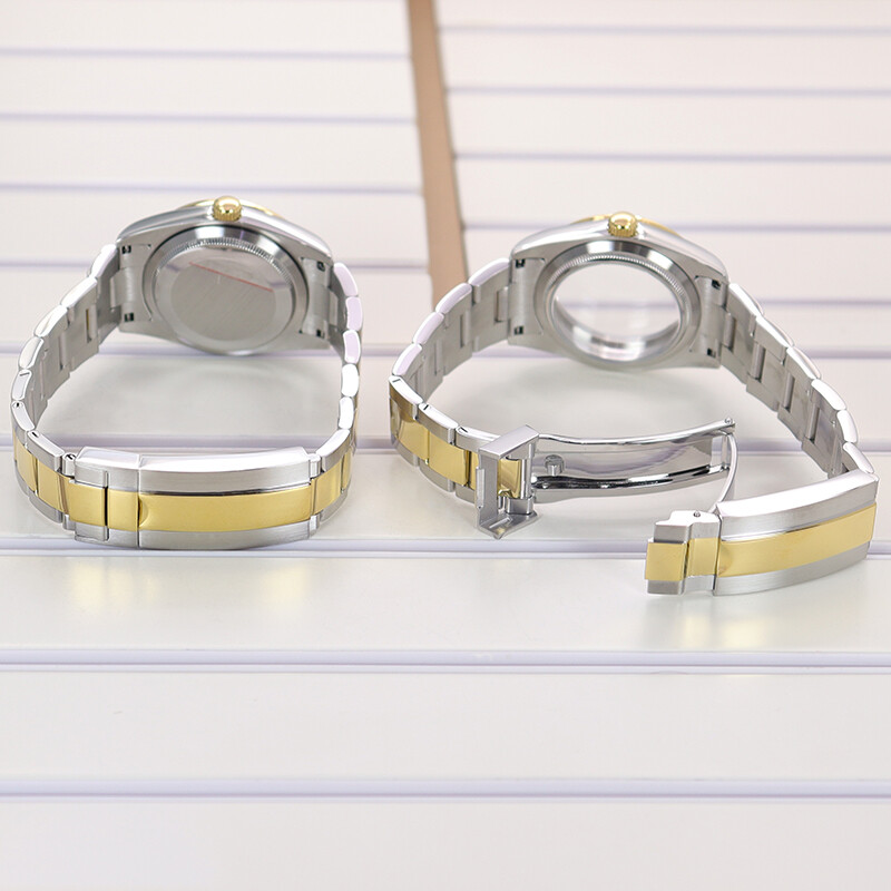 36mm/40mm Gold And Silver Watch Case Oyster Strap For Seiko Nh35 Nh36/38Movement