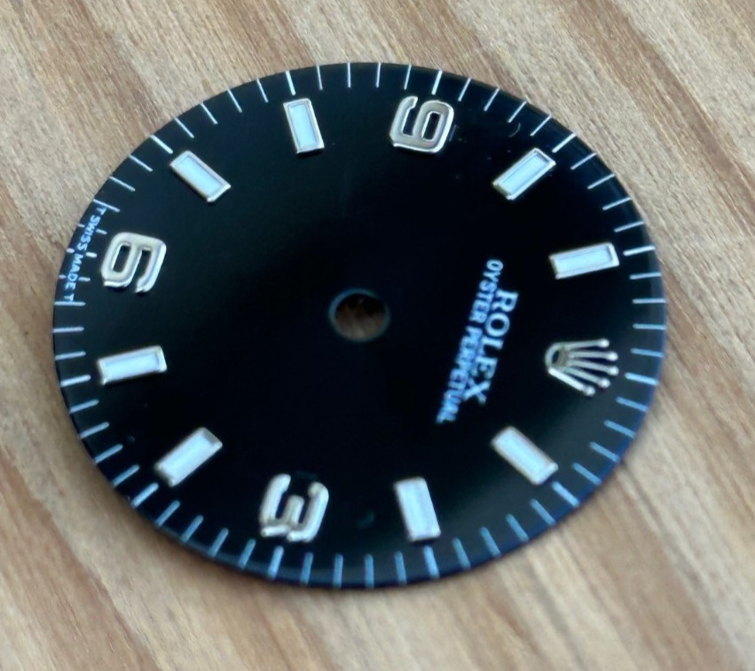 Vintage Rolex Oyster Perpertual Watch Dial For 77080 67480 Black Glossy