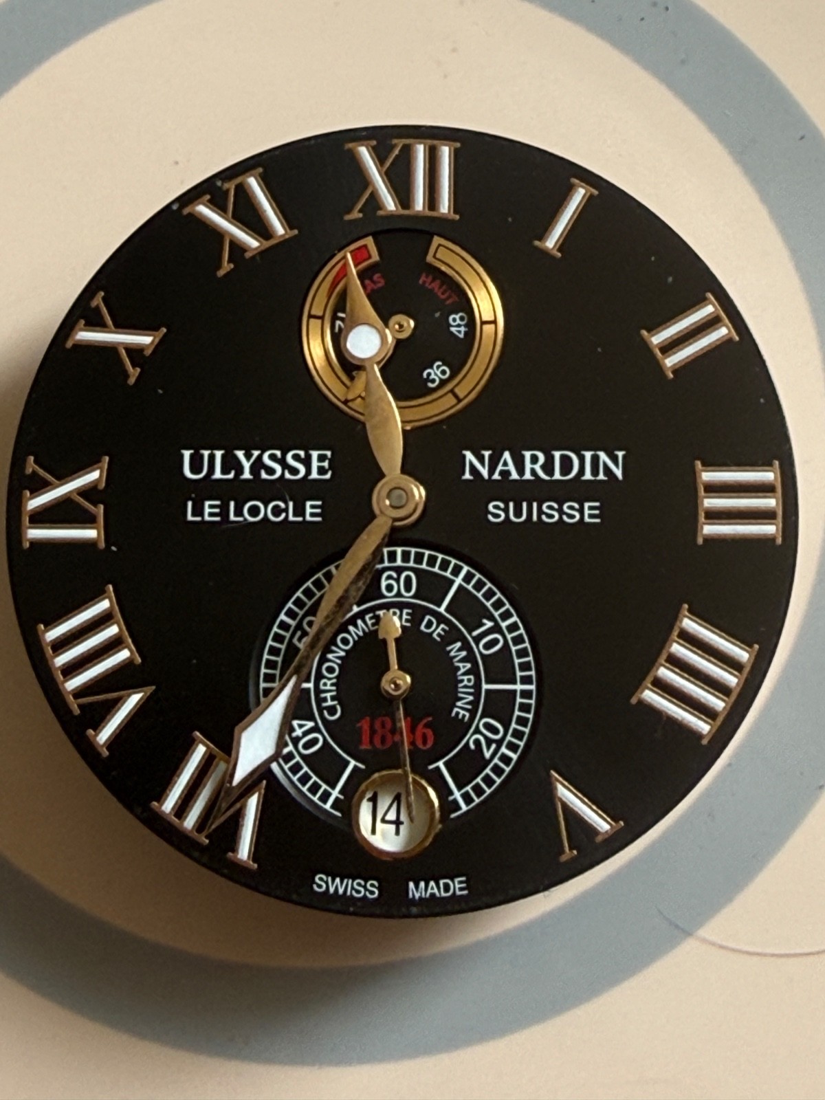 Ulysse Nardin caliber UN-118 Automatic 50 jewels 22k rotor working power reserve