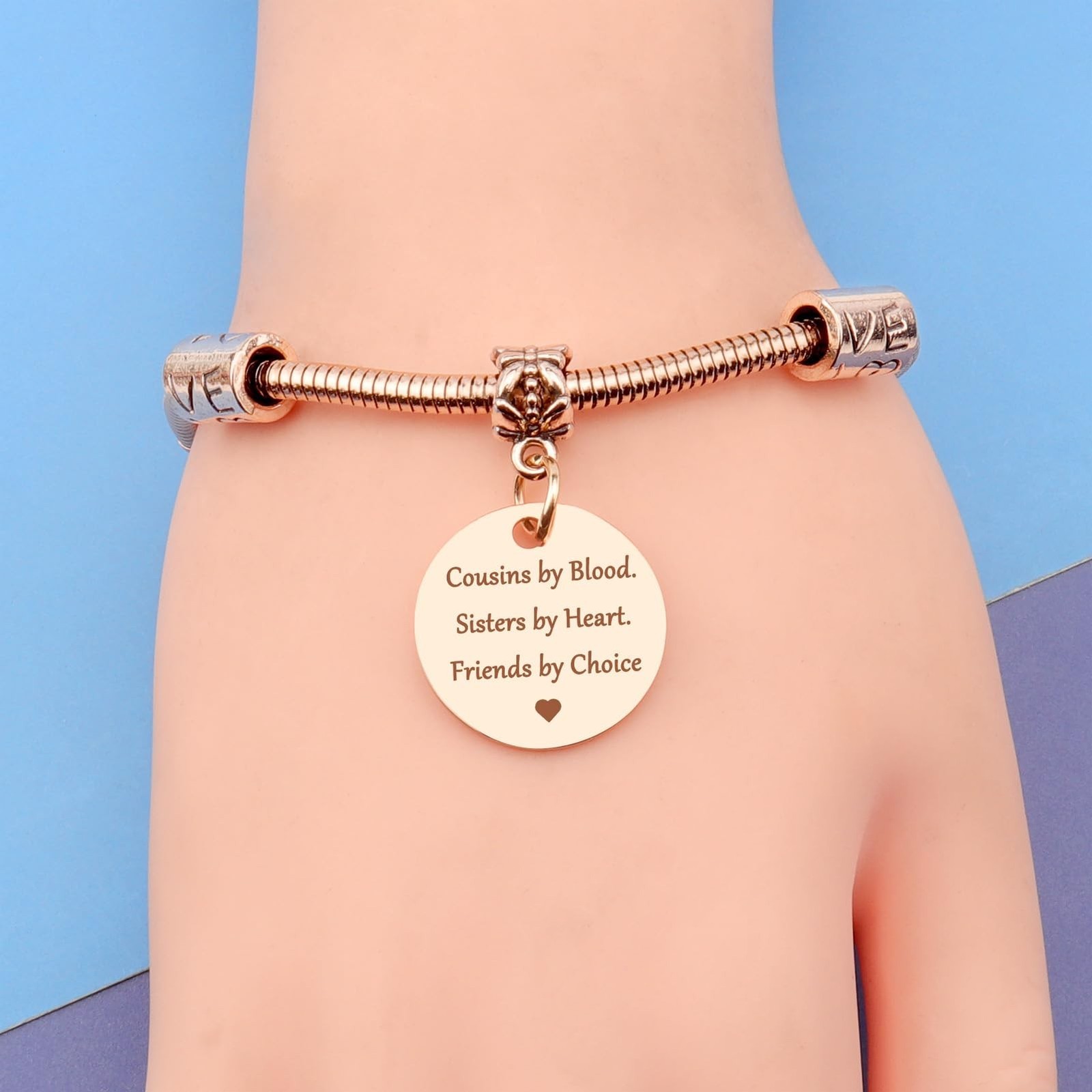 DlaeKua Cousin Gift Bracelet Stainless Steel Christmas Gift for Cousin Birthd…