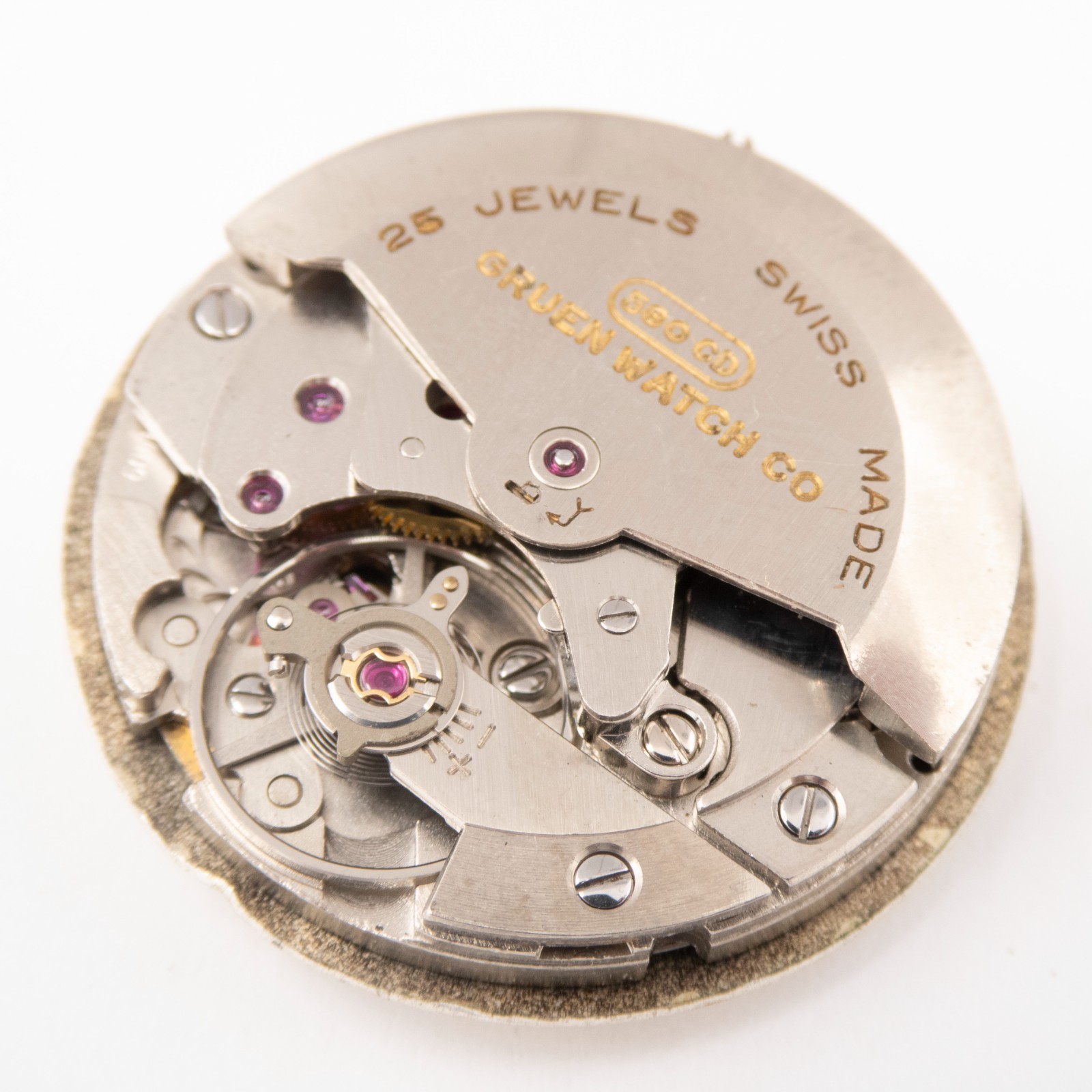 Vintage Gruen Caliber 580 CD 25-Jewel Automatic Wristwatch Movement