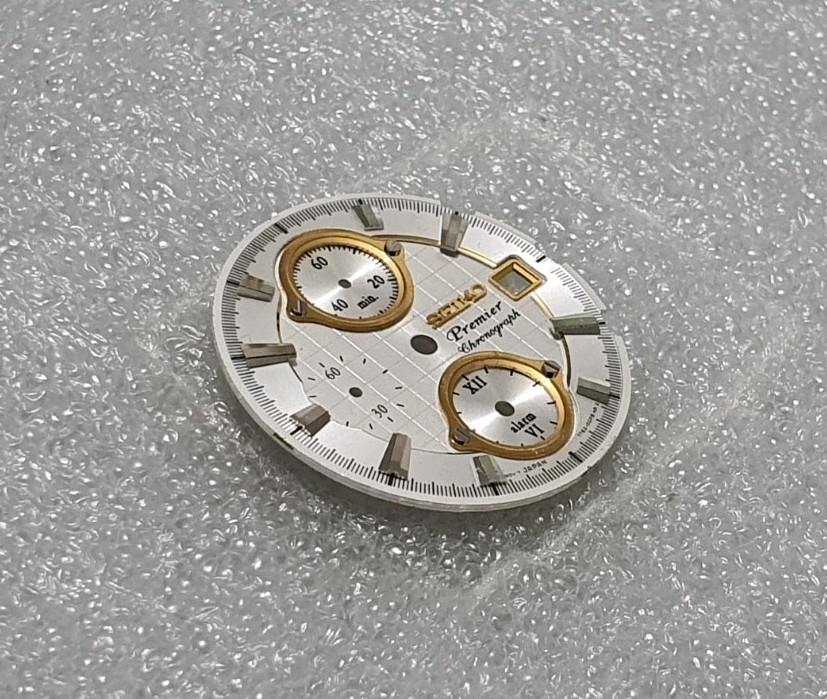 Seiko Premier Chronograph 7T62-0GP8 Watch Dial Part Genuine Seiko Dial Part