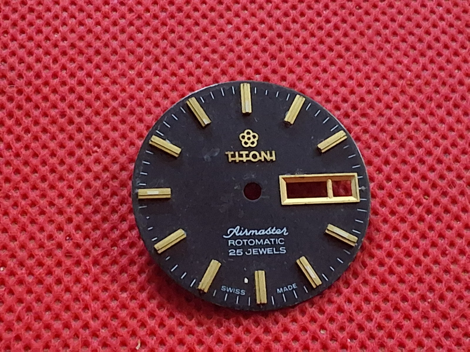 Titoni Air Master Automatic 25 jewels Wrist Watch Parts Dial Back Case Weight .